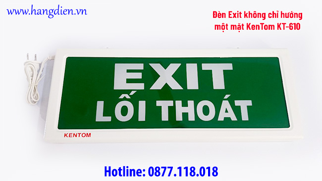 Đèn Exit không chỉ hướng một mặt KenTom KT-610