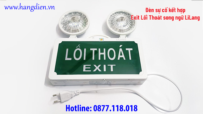 Đèn sự cố kết hợp Exit Lối Thoát LiLang