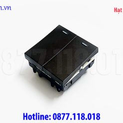 Hạt công tắc đôi DoBo Serial A90 đen