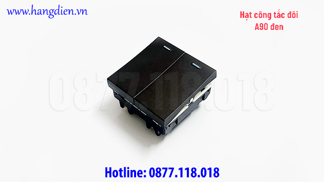 Hạt công tắc đôi DoBo Serial A90 đen