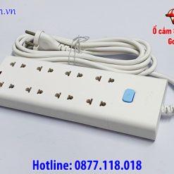 Ổ cắm 8 lỗ đôi 1 công tắc Gongniu V1080