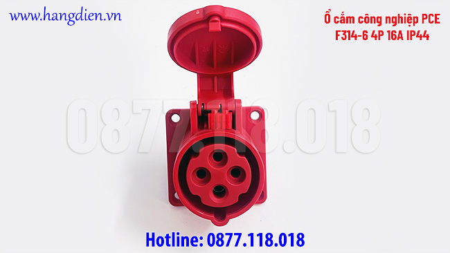 Ổ cắm công nghiệp PCE F314-6 4P 16A IP44