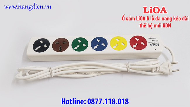 Ổ cắm LiOA 6 lỗ đa năng kéo dài thế hệ mới 6DN - Ảnh 3