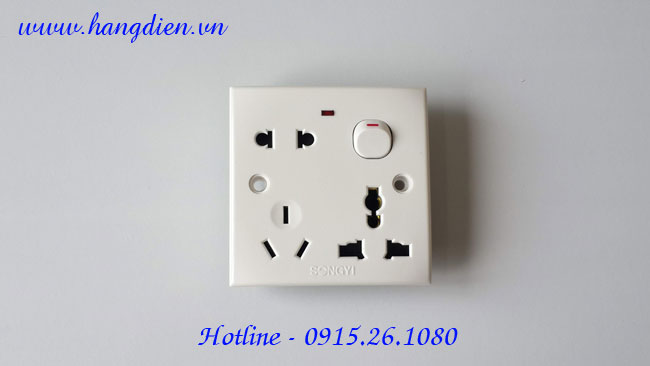 Ổ cắm điện mặt vuông đa năng