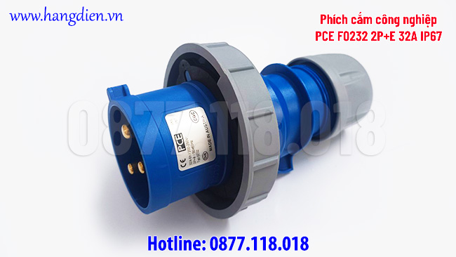 Phích cắm công nghiệp PCE F0232 2P+E 32A IP67