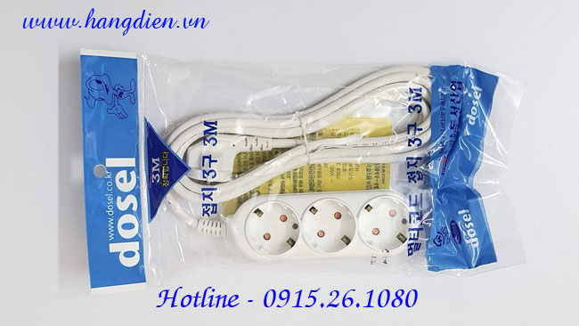 Ổ cắm điện Dosel 3 lỗ DM2212