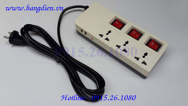 Ổ cắm điện Dobo 3 lỗ 3 công tắc - Ảnh 2
