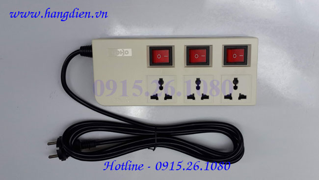 Ổ cắm điện Dobo 3 lỗ 3 công tắc