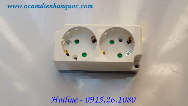 Ổ cắm điện đôi schuko gắn nổi - Ảnh 3