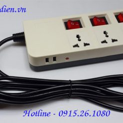 Ổ cắm điện 6 lỗ có USB Dobo